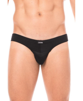 Slip noir rayé opaque et transparent 